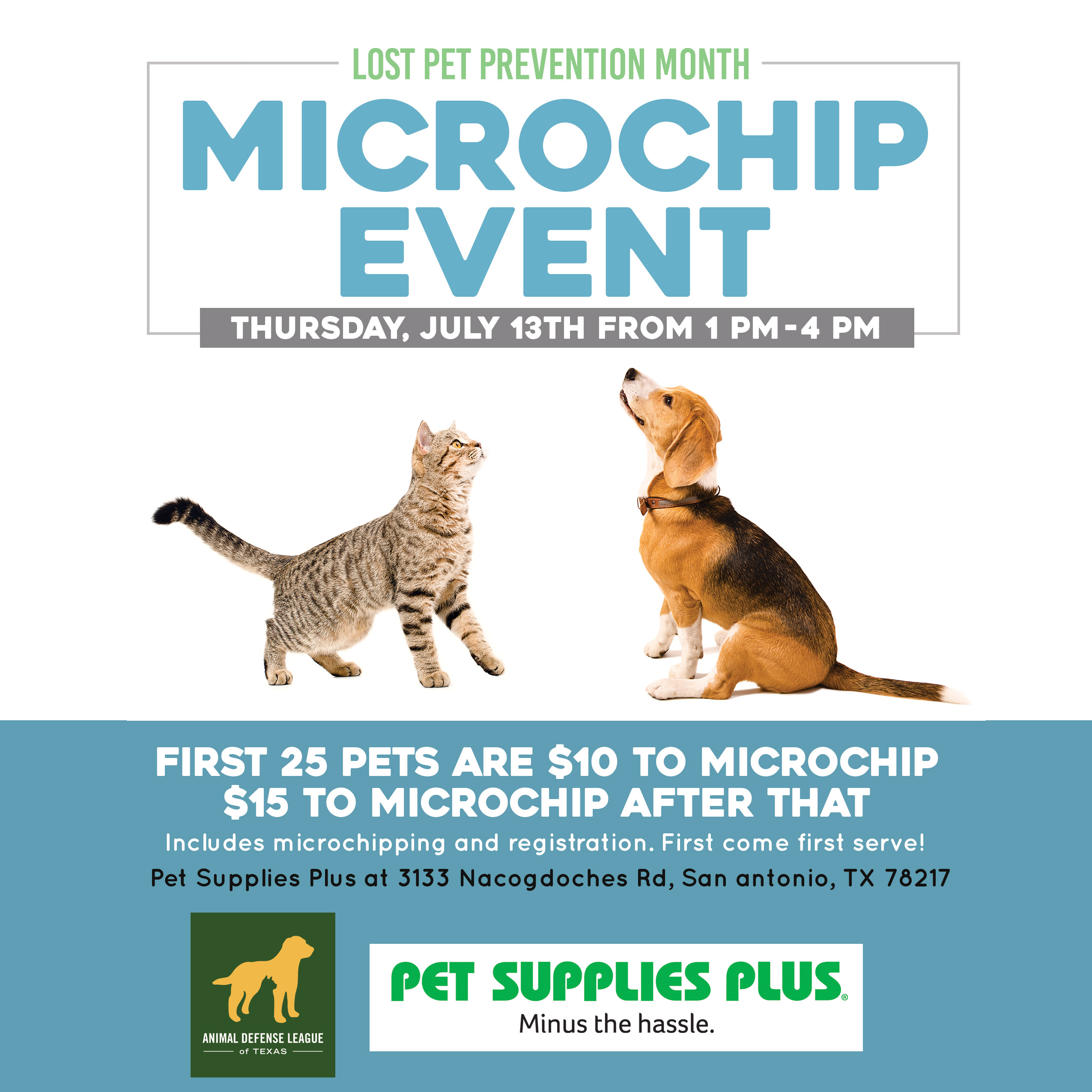 Lost Pet Prevention Month Microchip Event San Antonio TX